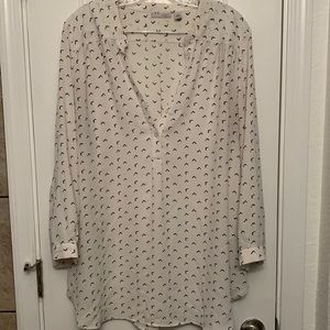 Black and white ladies tunic blouse
